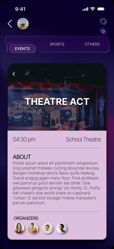 Campus Events, quick events choice info