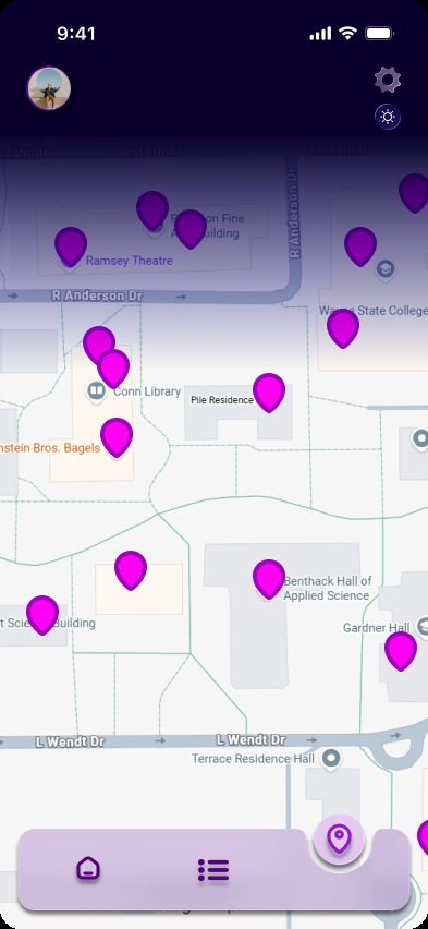 Campus Events, map page