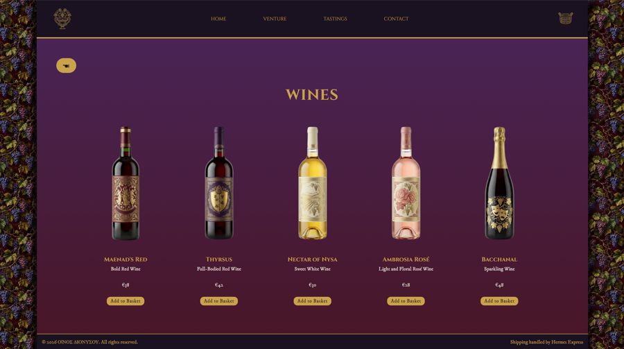 Oinos Dionysou, vini