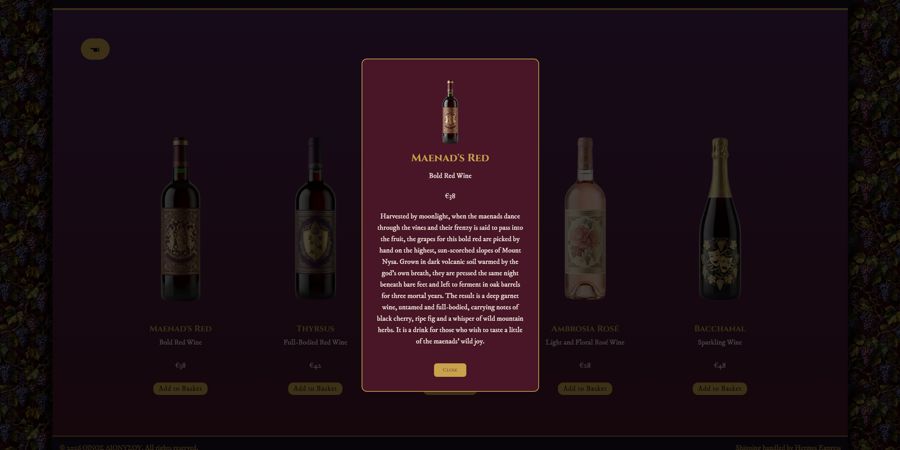 Oinos Dionysou, scheda del vino