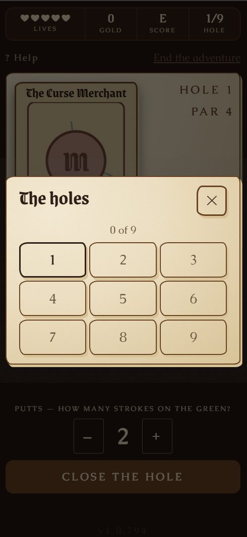 GolfQuest, putt