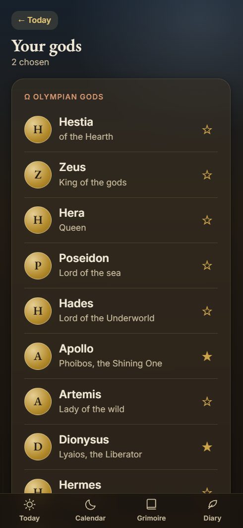 Hestia, i tuoi dei